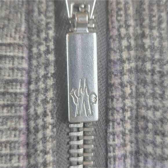 Vintage Y2K Moncler Brown Label Wool Down Glen Plaid Puffer Coat 2 = M - Picture 9 of 16